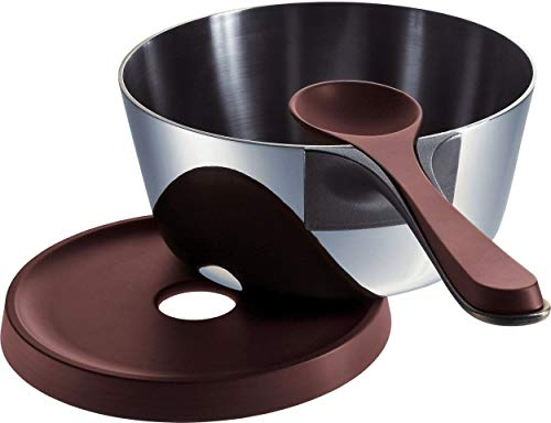 Alessi PJ01SET Pasta Pot Casseruola a Manico Lungo, Coperchio in Acciaio Inossidabile 18/10, Cucchiaio, Sottopentola