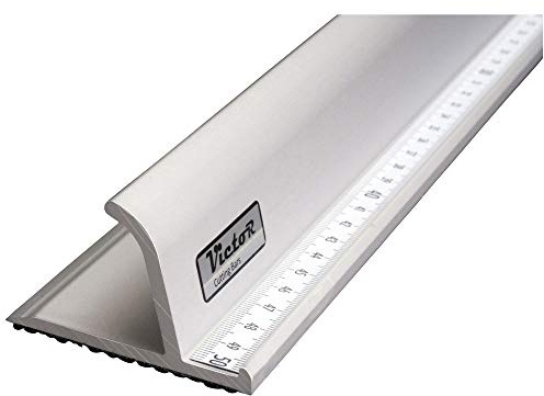 Victor Bar skärlinjal 150 cm av aluminium, professionell design, halkfri – metalllinjal – aluminiumlinjal – skärlinjal med stålkant – stållinjal 1 500 mm – linjal 150 cm – skräddardinjal