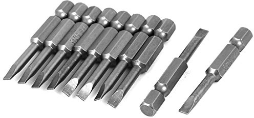sourcingmap ? 4mm Pointe Magn¨¦tique Fente plat T¨ºte Tournevis Bits 10 Pcs