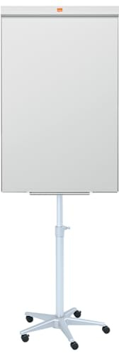 Nobo Impression Pro Magnetisk Och Flyttbar Whiteboard Med Yta I Stål, Låsbara Hjul, Fristående Whiteboardtavla Som Kan Justeras I Höjdled, Med Pennhållare Och Krokar För Block, Vit, 1902386