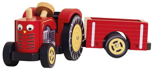 Le Toy Van – Pädagogischer Berties Trecker aus Holz | Bauernhof & Tiere-Sammlung | Holzfiguren-Spielset | Für Mädchen & Jungen | Geeignet für Kinder ab 3 Jahren