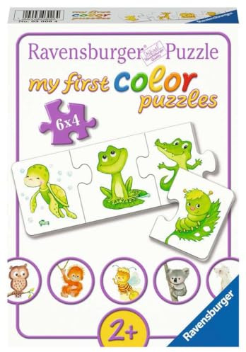 Ravensburger Kinderpuzzle - 03006 Meine liebsten Tierkinder - My First Color Puzzle mit 6x4 Teilen - Puzzle für Kinder ab 2 Jahren