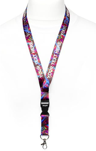 ROLSELEY Geschenkartikel Schlüsselband bedruckt mit Ihrem dein wunschtext eigenen Schriftzug lanyards schlüsselband metallischer/silberner Text (COLOUR STREAM)
