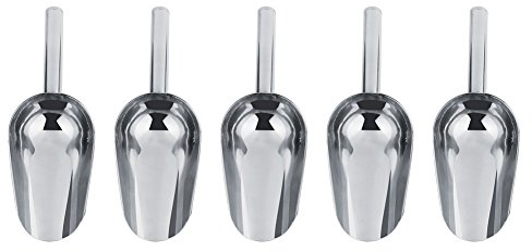 Stainless Steel Mini Food Scoops Set of 5 - Metal Scoops for Kitchen, Bar, Buffet, Party & Garden