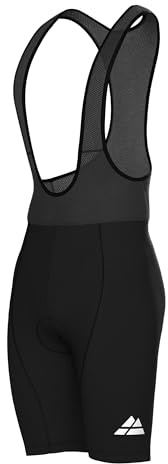 DANISH ENDURANCE Cuissard Vélo à Bretelles, Rembourrage 3D, Short Cyclisme Homme Respirant & Stretch, Noir/Noir, L