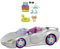 Barbie Car, Barbie Extra Set, Sparkly Silver 2-Seater Toy Convertible with Puppy and Accessories, Gifts for Kids, HDJ47