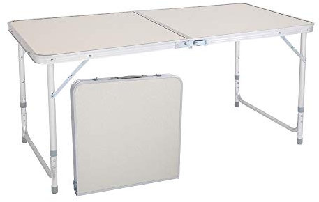 Outvita Table de Camping Pliable Aluminium Portable Camping pour Pique-Nique BBQ Barbecue Jardin -120 x 60 x 70 CM