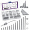 Swpeet Lot de 620 Boulons à Tête Hexagonale M3 Métrique en Acier Inoxydable 304 Avec Rondelles Plates et de Verrouillage Fendues, Vis, Écrous - Tout Inclus