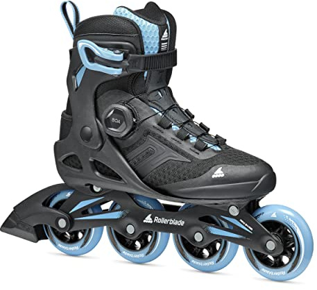 Rollerblade MACROBLADE 84 BOA W, Inline-Skates für Damen, Fitness Inliner, Schwarz/Pulverblau
