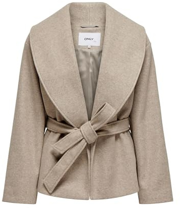 ONLY Onlaugusta Life - Cappotto corto da donna, modello Otw Noos, Onlaugusta Life Otw Noos, confezione da 1, Fungi/Dettagli: Melange, L