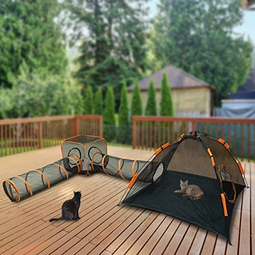 Katzentunnel Outdoor Gehege - Tragbares Pop-Up-Laufgitter für Katzen, Kaninchen und kleine Haustiere - Indoor/Outdoor Katzenhaus & Spielzelt - Perfekt für Abenteuer