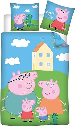 Baby-Bettwäsche Peppa Pig 100 % Baumwolle, Bettbezug 100 x 135 cm + Kissenbezug 40 x 60 cm