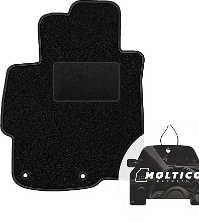 moto-MOLTICO Fahrer Fußmatte Auto Velours Fahrerseite Autoteppiche Schwarz Fahrermatte 1-teilig passend für Mitsubishi Lancer 2007-2016