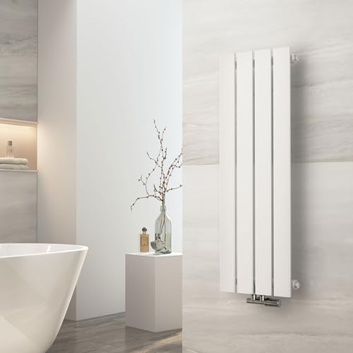 EMKE Heizkörper Klein 900x300mm, Vertikal Heizkörper Flach Badezimmer Flachheizkörper Mittelanschluss Design Paneelheizkörper Einlagig Wandheizkörper Weiß 403 Watt