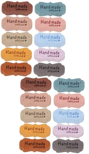 NUOBESTY 200stücke Pu- Etiketten Mit Geprägten Buchstaben Für Bastelprojekte Handgemachte Labels Für Taschen Kleidung Und Schuhe Verschiedenen Farben Erhältlich