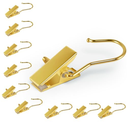 10Pcs Gold Boot Clips for Hanging, Single Clip Hangers, Laundry Hooks, Hat Clips for Hanging, Clothes Clip for Hanging Clothes, Premium Clothes Pins