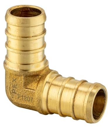 200 Stück EFIELD Pex Fitting 1/2 Zoll x 1/2 Zoll 90 Grad Bogen Messing Quetschverschraubungen ASTM F1807