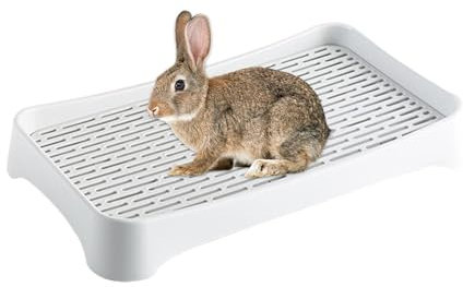 Fukamou Kaninchentoilette, Hasentoilette - Stabile Kaninchen-Töpfchenbox,Leicht Zu Reinigende -Katzentoilette, Bunny Box-Kaninchen-Tablett, Bunny Corner-Katzentoilette Für Hamster Und Erwachsene