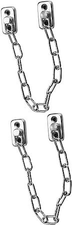 jojofuny 2Piezas Cerradura de Seguridad para Ventanas y Puertas Bloqueo Antirrobo Inoxidable Cadena Protectora para Hogar para Niño y Mascotas