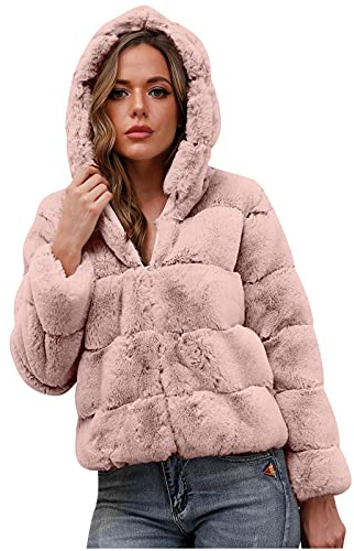 KHIRVWL Donna Cappotto Pelliccia Sintetica Morbida Cappotto Corto in Pelliccia Leopardata Giacca Invernale Corta a Maniche Lunghe