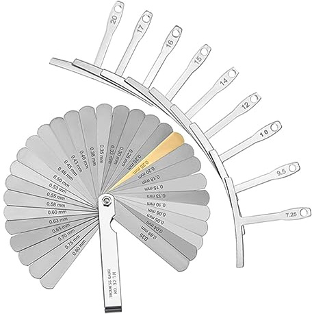 TOYANDONA Set Righelli Per Chitarra in Acciaio Inossidabile, Misuratore Del Raggio Corde e Spessimetro Per Manico, Strumenti Di Misurazione Professionali Per Liutai e Riparazione Chitarre