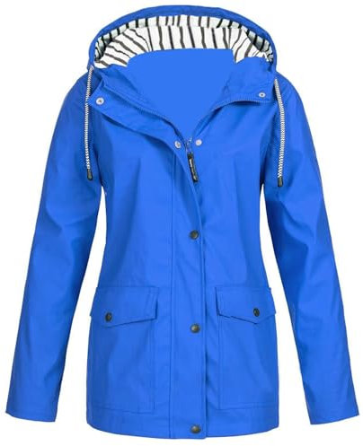 Damen Wasserdichte Regenjacke mit Kapuze, Leicht Atmungsaktive Windbreaker Jacke, Fahrradjacke für Frauen Fahrrad Sport Outdoorjacke