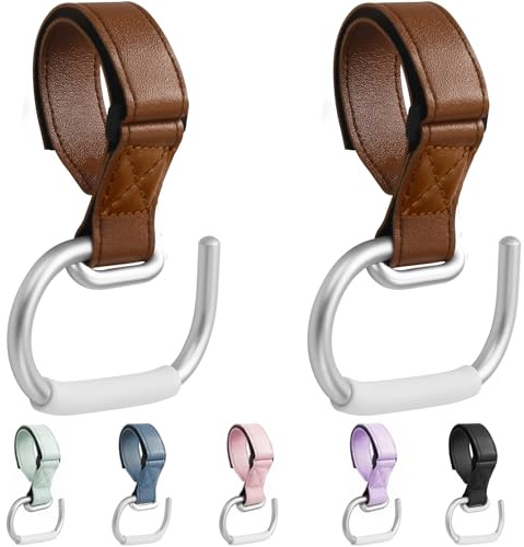 ROSSIVAN Buggy Clips, Premium 2 Pack Pram Hooks for Bags - Universal Fit for All Strollers, Prams, and Pushchairs - Keep Your Hands Free