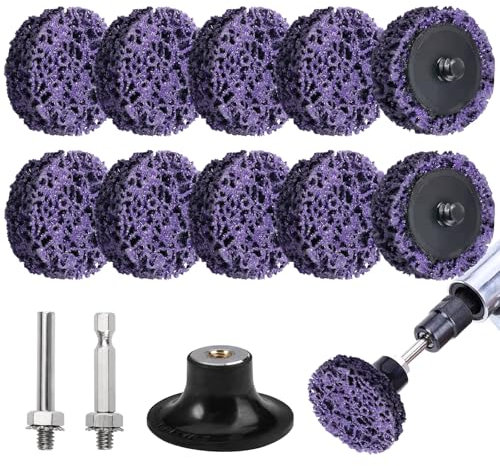 50mm CSD Dischi Smerigliatori, Poly Strip Wheel Disco Abrasivi, Disco di Pulizia, Con Asta di Prolunga Esagonale, disco Abrasivo in Nylon per Ruggine Vernice, lucidatura Della Molatura Dell'acciaio