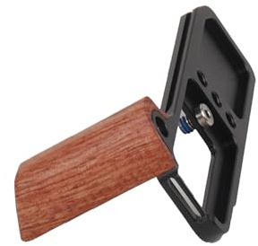 SZZCNOX X-M5 Wooden Handgrip L Bracket for Fuji XM5, Quick Release L-Shape Plate Handle Grip for Fujifilm X-M5, Aluminum Base Pearwood Side Handle Camera Accessories (Black)