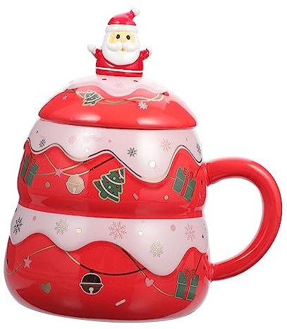 MAGICLULU Weihnachts-markenbecher Keramikbecher Weihnachtsmuster Kreatives Teetassen- Für Die Familie