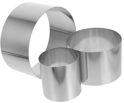 Holibanna 3piezas Molde De Anillo Inoxidable Para Pasteles y Galletas Molde Para Mousse