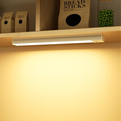 Ylatoial Under Cabinet Kitchen Lights, 23cm 2 Pack 36 LED Motion Sensor Lights Indoor 3000K Under-Cabinet Light USB Rechargeable Cupboard Light with Magnetic for Stairs Wardrobe Hallway