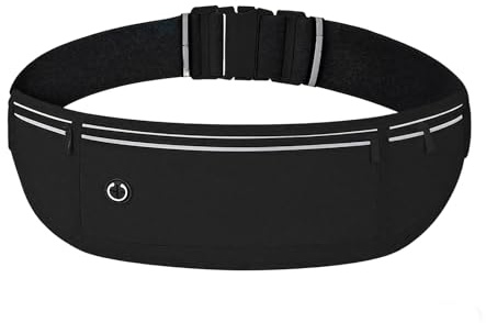 Ceinture de course pour téléphone portable, Ceinture de Running Homme & Femme,Sac Running & Sacoche Banane pour Sport, Jogging, Randonnée (Noir)