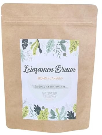 IGART FOODetWOOD Graines de lin 1kg, graines de lin brun entières, qualité premium 1A, naturelles