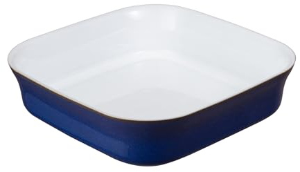 Denby - Imperial Blue Stoneware Oven Dish - 34cm Large Square, Oven Proof 2.15L Capacity Ceramic Dish For Cooking, Baking, Serving - Oven & Dishwasher Safe For Lasagne, Casseroles - Blue Glaze