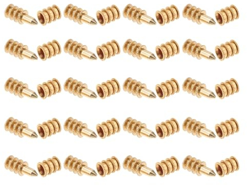 HEALEEP 20pcs Zinc Alloy Table Bolt Sleeve Connectors with Table Leaf Dowel Pins Rust-resistant Furniture Alignment Hardware for Restoration and Woodworking Projects