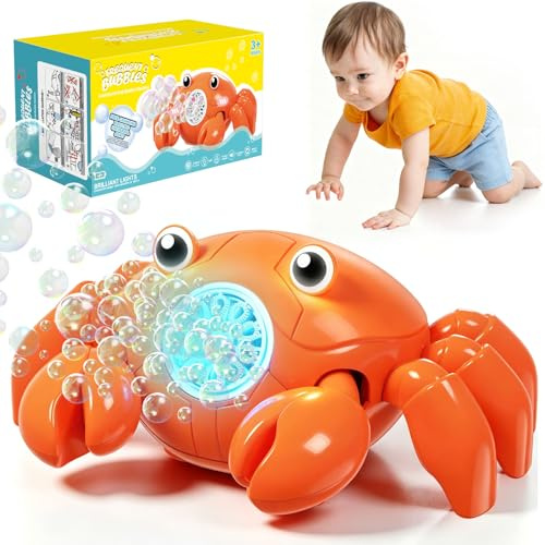 Beria Bubble Machine for Kids 3-8 Year Old Electric Crawling Crab | Sensory Toy, Bubble Blower, Baby Sound Toy, Gifts for 3 4 5 6 7 8 Year Old Kid, Birthday Presens, Outdoor Indoor Garden Toys