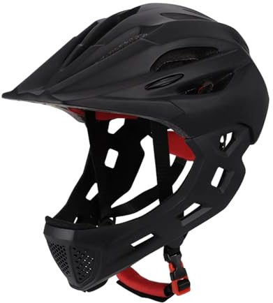 QLoztyse Casco de Bicicleta para Niños, Casco, Casco de Ciclismo Portátil Ajustable, Casco de Bicicleta para Niños para Patineta, Escalada en Roca, Negro