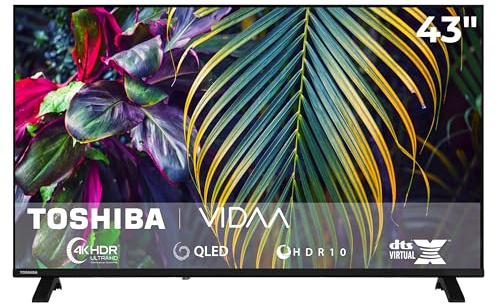 Toshiba 43QV1563DDW QLED Fernseher 43 Zoll VIDAA Smart TV 4K UHD Auflösung | Dolby Vision HDR |2x HDMI | 1x USB | Bluetooth | Sprachsteuerung | Dolby Audio | Triple-Tuner DVB-C/-S2/-T2 | Modelljahr 2026