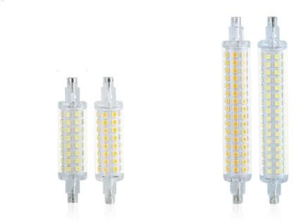 1fortunate 2-pack Led R7S Lamp Spotlight 78mm/118mm AC220V 2835SMD-64/128leds R7S Floodlight Lampor Ingen flimmer(Vit,118mm)
