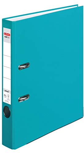 herlitz Ordner maX.file protect, A4, 5 cm Rückenbreite, Türkis, Einsteckrückenschild, Kantenschutz, 1 Stück