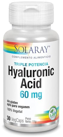 Solaray Hyaluronic Acid 60mg | Ácido Hialurónico | 30 VegCaps