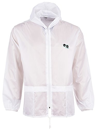 Bowlswear Unisex Lawn Bowling Bowls White Kagool Cagoule Hooded Rain Jacket Lightweight Showerproof Compact Easily Folds Away (Large)