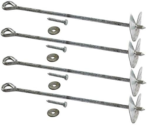 Gartenwelt Riegelsberger Bodenanker Set aus Stahl verzinkt Grundanker zum Eindrehen Erdanker 50 cm, 4 Stück