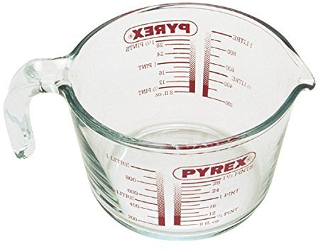 Deluxe Pyrex Stain Resistant Glass Measuring Jug, 1L