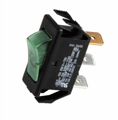 Interrupteur unipolaire Noir/Vert Réf. 87168121620