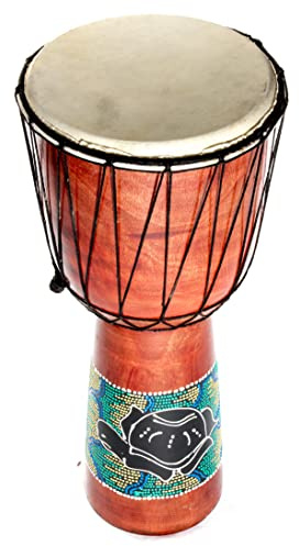 50cm Anfänger Djembe Trommel Bongo Drum Holz Bunt Schildkröte Fair Trade
