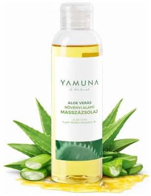 YAMUNA NATURAL BEAUTY Massageöl, 100% pflanzlich, Naturkosmetik aus Ungarn. Professionelles Öl – frei von Paraffin und Parabenen für eine erfrischende Massage. (Aloe Vera)