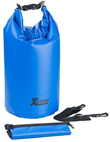 Xcase Schwimmender Seesack: Wasserdichter Packsack, strapazierfähige Industrie-Plane, 20 l, blau (wasserdichte Säcke Schwimmen, Gepäcksack, Reisetasche)