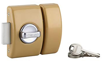THIRARD Verrou à Bouton et Cylindre Acier Cylindre 50 mm Verni | verrou à bouton et cylindre, cylindre 50 mm, acier, finition verni, 3 clés, porte d'entrée, bronze